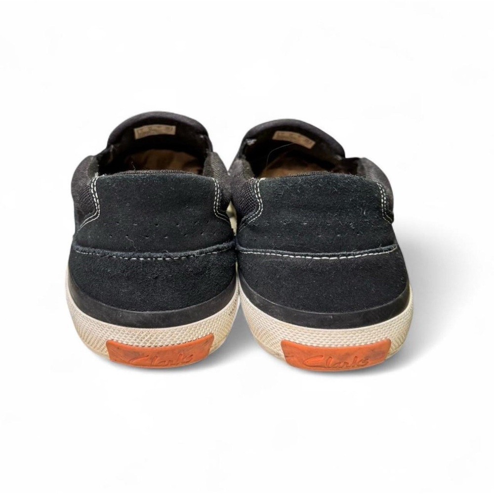 Clarks Canvas Slip-On Sneakers Vans Style Black White Stitching Women's 9.5 - Picture 2 of 6